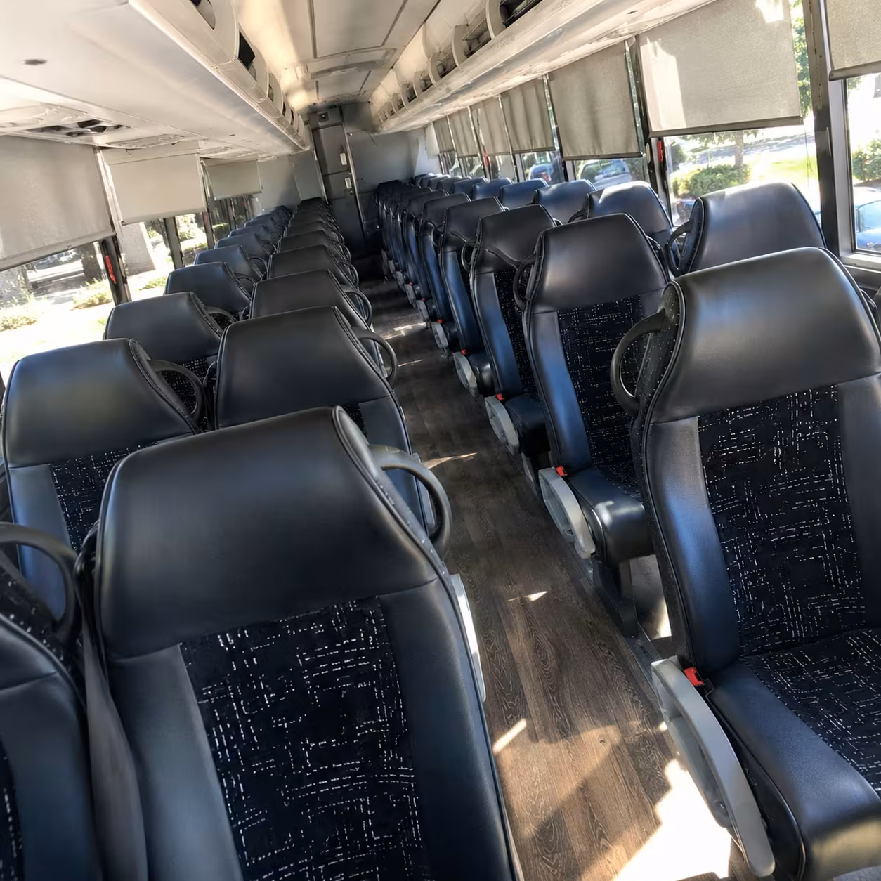 newport news charter bus interior