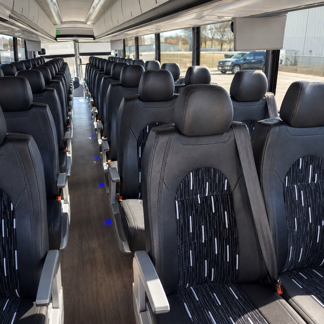 newport news charter bus rental interior